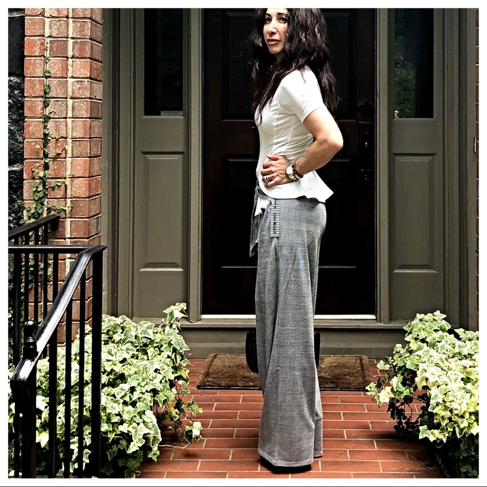 ✨LAST ONE ✨Jacquard belted wide leg palazzo pants - Picture 6 of 8